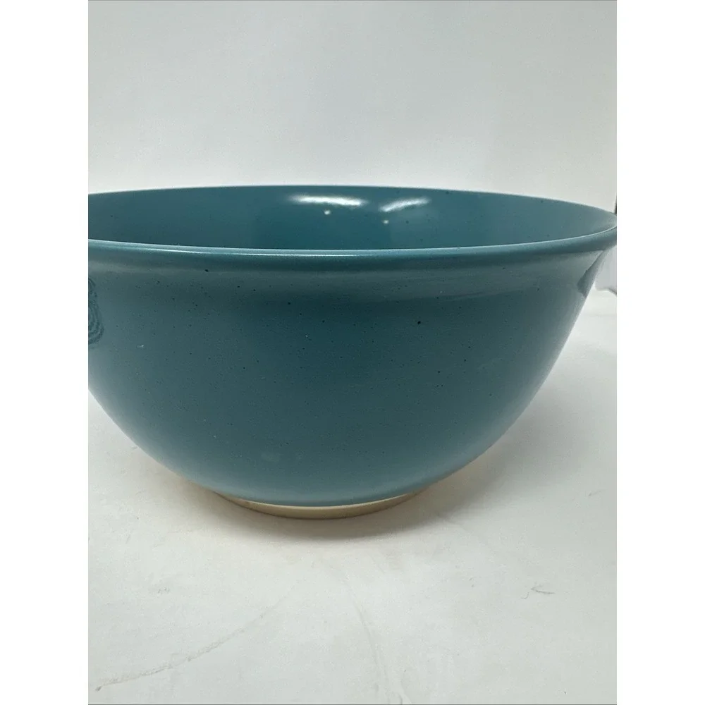 Over and Back Medium Mixing Bowl‎ Teal Speckled Tan Robins Egg Style